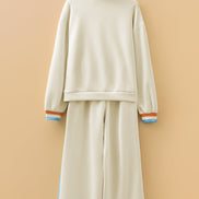 Stripe Patchwork Quarter-Zip Pullover and Pant Set