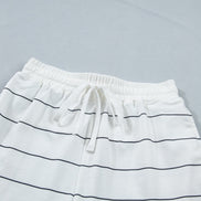 Stripe Short Sleeve Tee & Drawstring Shorts Set
