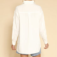 Bow Sleeve Button Down Shirt