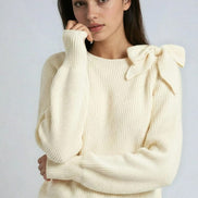Bow Ribbed Sweater