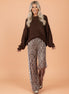 Leopard Side Stripe Wide Leg Pants