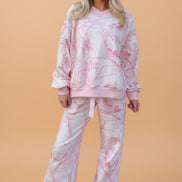 Camo V-Neck Long Sleeve Top & Pants Set