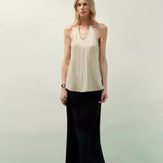 Glossy Bias-Cut Slim Fishtail Skirt