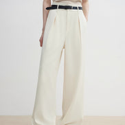 Women's Straight Casual Drape Floor-Length Wide Leg Pants