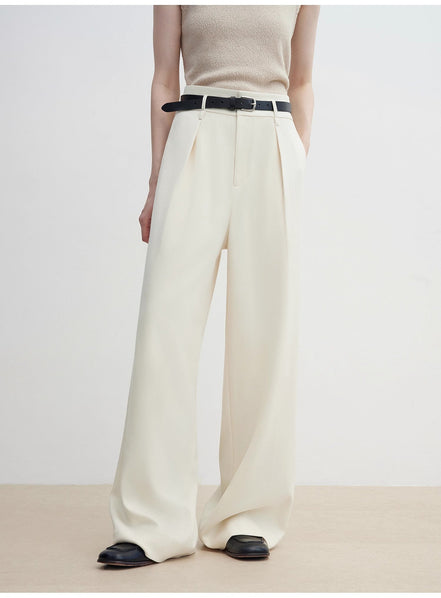Women's Straight Casual Drape Floor-Length Wide Leg Pants