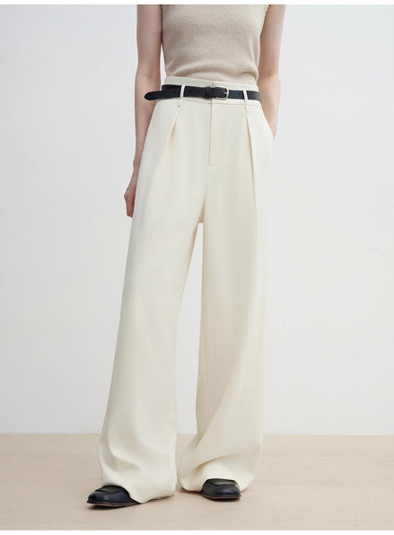 Women's Straight Casual Drape Floor-Length Wide Leg Pants
