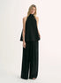 Mulberry Silk High Collar A-Line Sleeveless Top