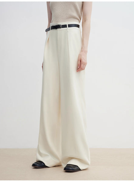 Women's Straight Casual Drape Floor-Length Wide Leg Pants
