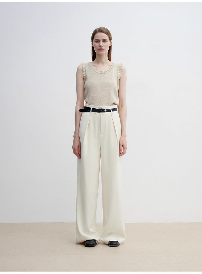 Women's Straight Casual Drape Floor-Length Wide Leg Pants