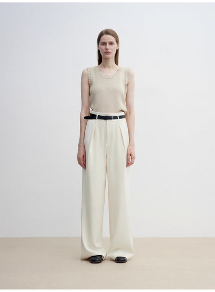 Women's Straight Casual Drape Floor-Length Wide Leg Pants