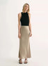 Glossy Bias-Cut Slim Fishtail Skirt