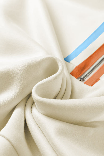 Stripe Patchwork Quarter-Zip Pullover and Pant Set