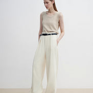Women's Straight Casual Drape Floor-Length Wide Leg Pants
