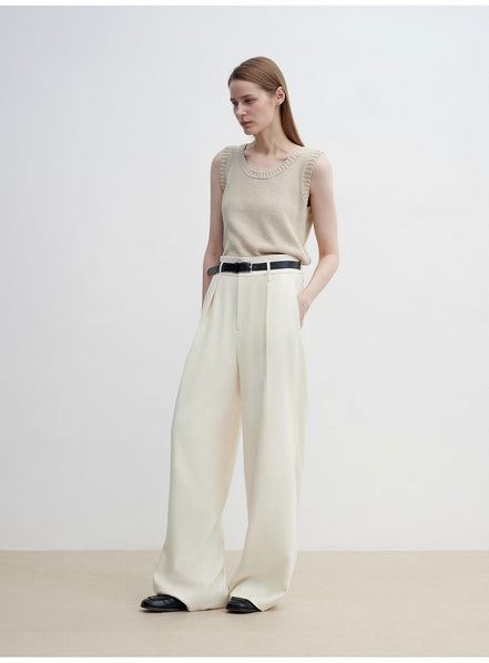 Women's Straight Casual Drape Floor-Length Wide Leg Pants