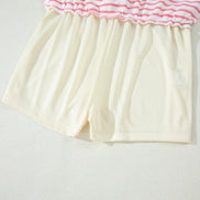 Stripe Colorblock Polo Tee & Drawstring Skort Set