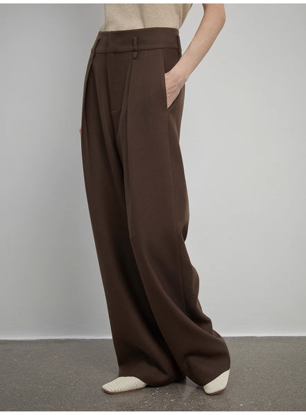 Women's Straight Casual Drape Floor-Length Wide Leg Pants