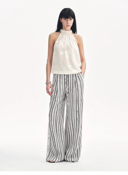 "Light and Shadow" Retro Posey Halter Neck Vest