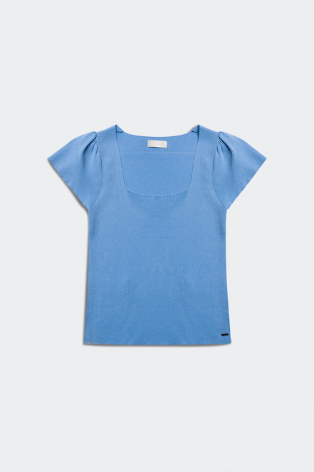 Square Neck Puff Sleeve Sweater