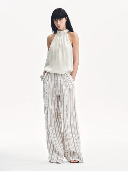 "Light and Shadow" Retro Posey Halter Neck Vest