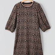 Leopard Bubble Sleeve Mini Dress