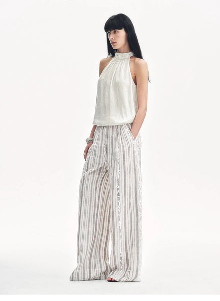 "Light and Shadow" Retro Posey Halter Neck Vest