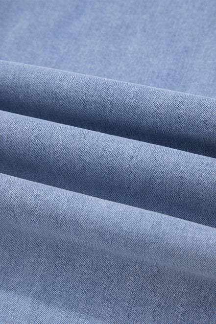 Denim Frayed Raw Edge Stripe Side Panel Jeans
