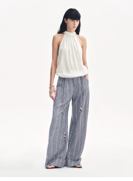 "Light and Shadow" Retro Posey Halter Neck Vest