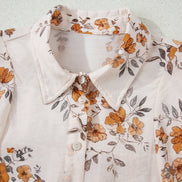 Floral Silky Button-Up Long Sleeve Shirt