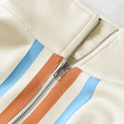 Stripe Patchwork Quarter-Zip Pullover and Pant Set