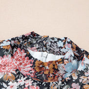 Floral Mock Neck Long Sleeve Bodycon Midi Dress
