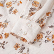 Floral Silky Button-Up Long Sleeve Shirt