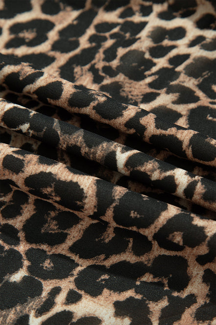 Leopard Long Sleeve Shift Mini Dress