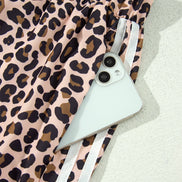 Leopard Side Stripe Wide Leg Pants