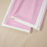 Colorblock Cropped Tank & Elastic Waist Pants Set