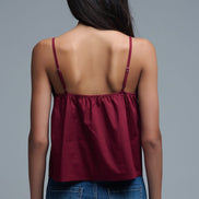 Poplin Crop Top With Bow Detail