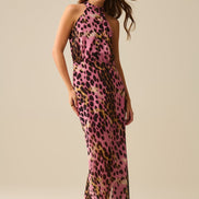Crossed Halter Neck Midi Dress