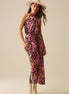 Crossed Halter Neck Midi Dress