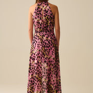 Crossed Halter Neck Midi Dress