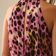 Crossed Halter Neck Midi Dress