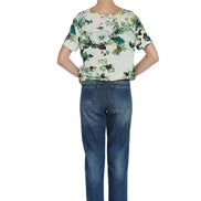 Floral Printed Linen Blend T-Shirt
