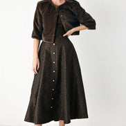 COCOON CHARM BROWN FAUX FUR CROPPED JACKET