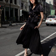 Maryanne Black Pleated Skirt