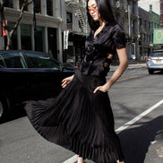 Maryanne Black Pleated Skirt