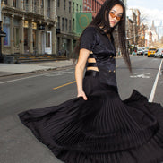 Maryanne Black Pleated Skirt