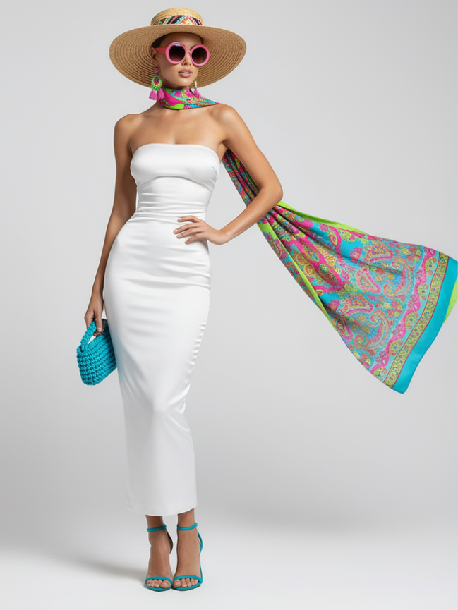 White Maxi Bodycon Dress