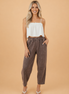 Mineral Wash Elastic Waist Barrel Leg Pants
