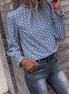 Polka Dot Print Lantern Sleeve Blouse