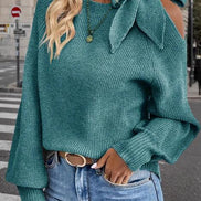 Bow Ribbed Sweater