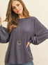 Puff Sleeved Boat Neck Top