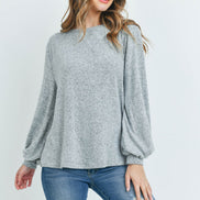 Puff Sleeved Boat Neck Top